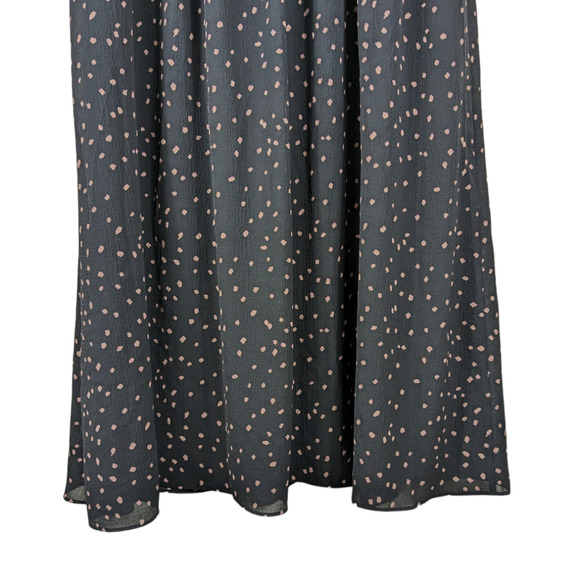 Madewell Womens Dress 4 Confetti Toss Black Short Flutter Sleeve Button Up Midi - Picture 9 of 12